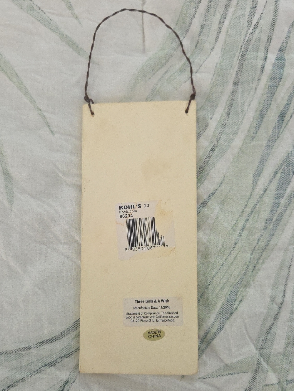 Kohl's Hanging Wall Plaque - Picture 2 of 7
